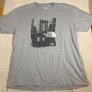 The North Face T-Shirt Men 2XL Gray Graphic Short Sleeve NYC Dumbo Brooklyn